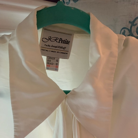 Vintage Joseph Ribkoff J.R. Petite white ruffle necktie blouse - Picture 2 of 6